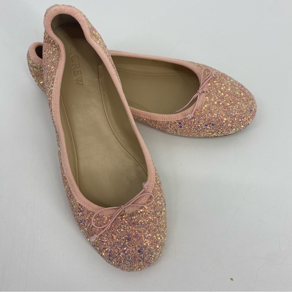 J. Crew Glittery Classic Ballet Flats Size 8